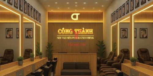 Thi công chữ inox vàng bóng Salon Công Thành – Trọng Tín