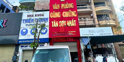 Thi Công Biển Hiệu Văn Phòng Công Chứng TÂN SƠN NHẤT - Inox Vàng Bóng