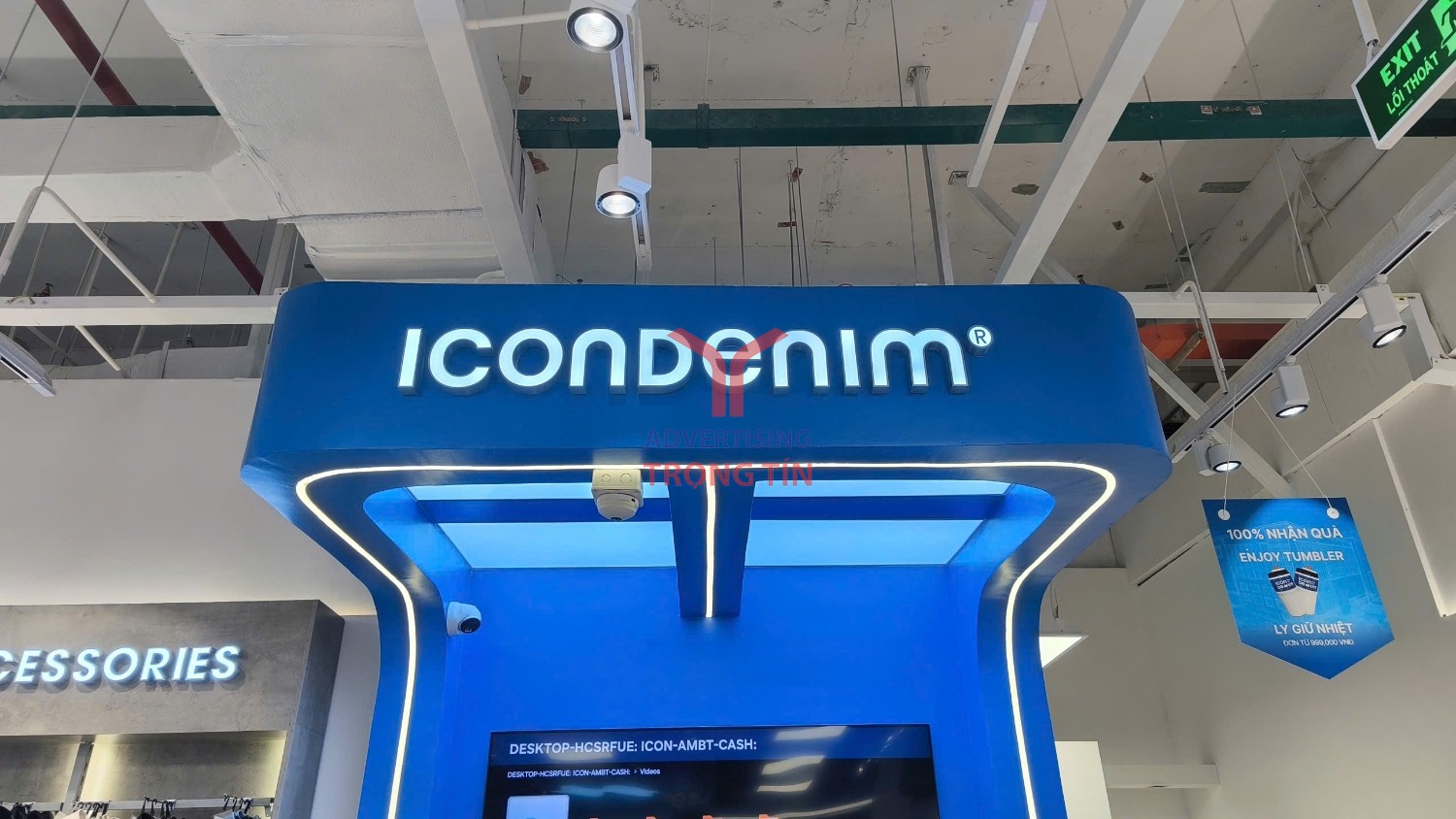 Biển hiệu IconDenim – AEON Mall Bình Tân | Thi công & hoàn thiện bởi Quảng Cáo Trọng Tín